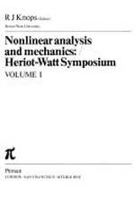 Nonlinear analysis and mechanics: Heriot-Watt symposium