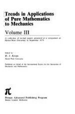 Trends in applications of pure mathematics to mechanics (volume 3) a collection of invited papers presented at a symposium at Heriot-Watt University in September 1979