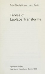 Tables of Laplace transforms
