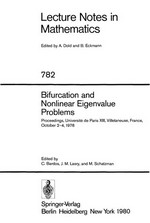 Bifurcation and nonlinear eigenvalue problems: proceedings, Université de Paris XIII, Villetaneuse, France, October 2-4, 1978