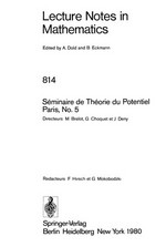 Séminaire de théorie du potentiel: Paris, no. 5