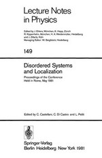 Disordered systems and localization: proceedings of the conference held in Rome, May 1981