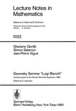 Geometry Seminar "Luigi Bianchi" lectures given at the Scuola Normale Superiore, 1982 