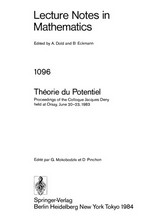 Théorie du potentiel: proceedings of the Colloque Jacques Deny, held at Orsay, June 20-23, 1983