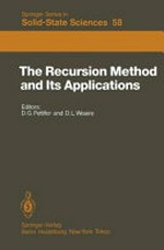 The Recursion method and its applications: proceedings of the conference, Imperial College, London, England, September 13-14, 1984