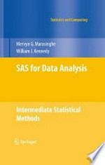 SAS for Data Analysis: Intermediate Statistical Methods 