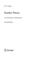 Number Theory: An Introduction to Mathematics 
