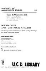 Bornologies and functional analysis: introductory course on the theory of duality topology-bornology and its use in functional analysis