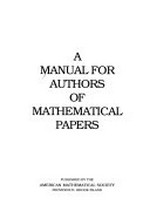 A manual for authors of mathematical papers