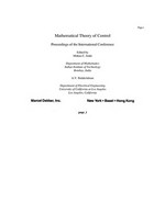 Mathematical theory of control: proceedings of the international conference 