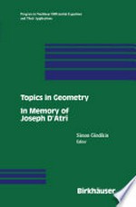 Topics in Geometry: In Memory of Joseph D’Atri /