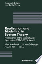Realization and Modelling in System Theory: Proceedings of the International Symposium MTNS-89, Volume I 