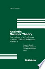 Analytic Number Theory: Proceedings of a Conference In Honor of Heini Halberstam Volume 1 /