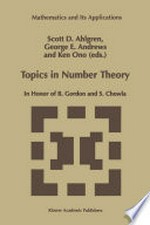 Topics in Number Theory: In Honor of B. Gordon and S. Chowla /