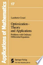 Optimization—Theory and Applications: Problems with Ordinary Differential Equations /