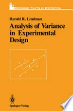Analysis of Variance in Experimental Design