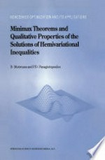 Minimax Theorems and Qualitative Properties of the Solutions of Hemivariational Inequalities