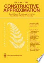 Constructive Approximation: Special Issue: Fractal Approximation 