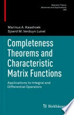 Completeness Theorems and Characteristic Matrix Functions: Applications to Integral and Differential Operators /