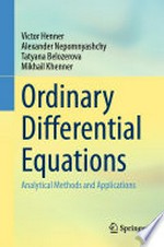 Ordinary Differential Equations: Analytical Methods and Applications /