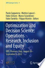 Optimization and Decision Science: Operations Research, Inclusion and Equity: ODS, Florence, Italy, August 30—September 2, 2022 /