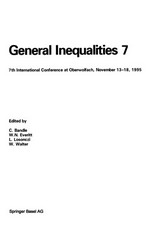 General Inequalities 7: 7th International Conference at Oberwolfach, November 13–18, 1995 