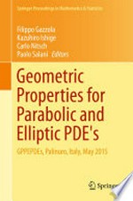 Geometric Properties for Parabolic and Elliptic PDE's: GPPEPDEs, Palinuro, Italy, May 2015 /