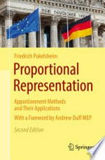Proportional Representation: Apportionment Methods and Their Applications 