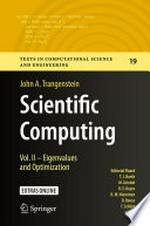 Scientific Computing: Vol. II - Eigenvalues and Optimization