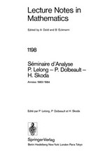 Séminaire d' analyse P. Lelong-P. Dolbeault-H. Skoda: annees 1983/1984 /