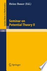 Seminar on Potential Theory, II