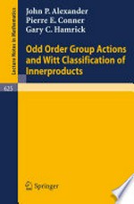 Odd Order Group Actions and Witt Classification of Innerproducts