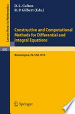 Constructive and Computational Methods for Differential and Integral Equations: Symposium, Indiana University February 17–20, 1974