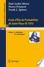Ecole d'Eté de Probabilités de Saint-Flour III-1973