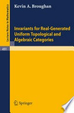 Invariants for Real-Generated Uniform Topological and Algebraic Categories