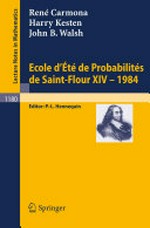 École d'Été de Probabilités de Saint Flour XIV - 1984