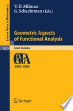 Geometric Aspects of Functional Analysis: Israel Seminar 2002-2003 
