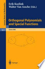 Orthogonal Polynomials and Special Functions: Leuven 2002 