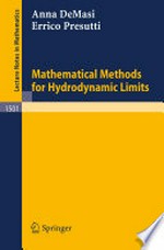 Mathematical Methods for Hydrodynamic Limits