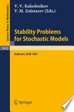 Stability Problems for Stochastic Models: Proceedings of the 11th International Seminar held in Sukhumi (Abkhazian Autonomous Republic) USSR, Sept. 25–Oct. 1, 1987 