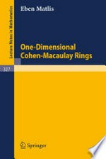 1-Dimensional Cohen-Macaulay Rings