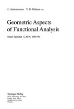 Geometric aspects of functional analysis : Israel seminar (GAFA) 1989-90