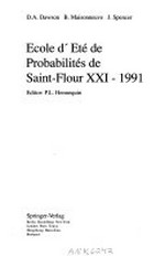 École d'été de probabilités de Saint-Flour XXI - 1991 
