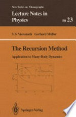 The recursion method: application to many-body dynamics