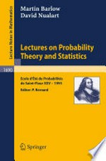Lectures on Probability Theory and Statistics: Ecole d'Eté de Probabilités de Saint-Flour XXV—1995 /