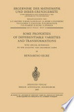 Some Properties of Differentiable Varieties and Transformations: With Special Reference to the Analytic and Algebraic Cases 