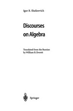 Discourses on Algebra
