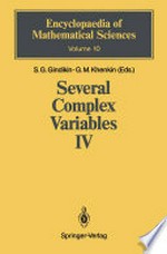 Several Complex Variables IV: Algebraic Aspects of Complex Analysis /