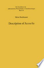 Handbook for Automatic Computation: Volume I · Part a Description of ALGOL 60 