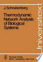Thermodynamic Network Analysis of Biological Systems